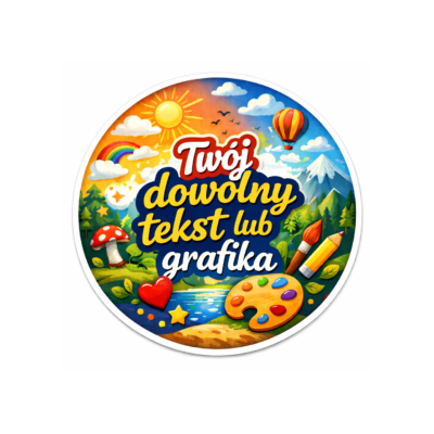 Naklejka personalizowane z własnym nadrukiem fi 50 - kolor