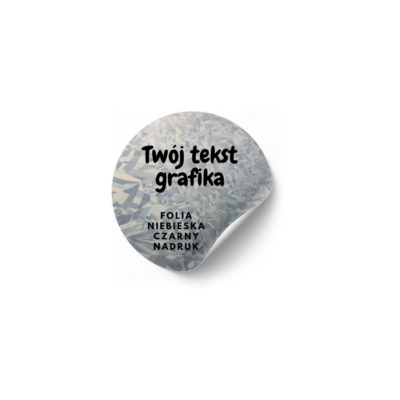 Naklejka personalizowane z własnym nadrukiem fi 50 - folia niebieska tekstura
