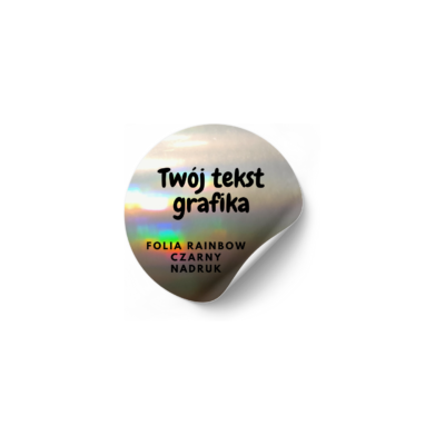 Naklejka personalizowane z własnym nadrukiem fi 50 - folia rainbow