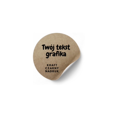 Naklejka personalizowane z własnym nadrukiem fi 50 - kraft